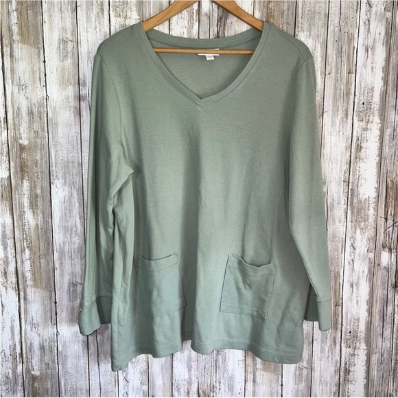 J. Jill Mineral Green Textured Patch Pocket Tunic - Picture 2 of 6